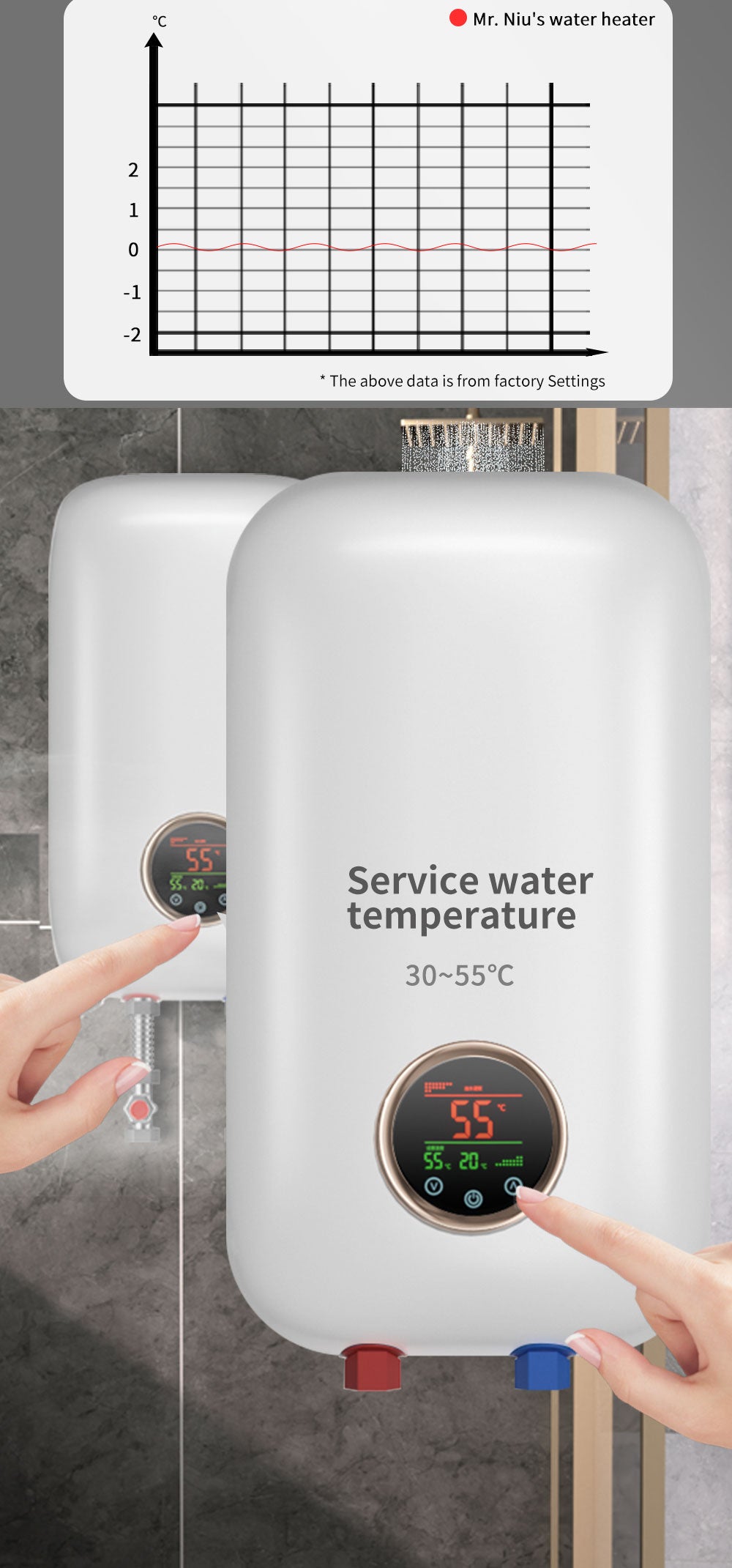220-240V 7000W-8500W Touch control water hot shower heater electric wall mounted electric gyeser