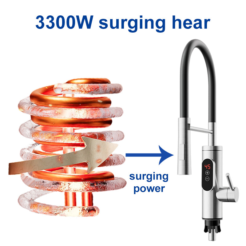 Factory Price 3-5 Seconds Stainless Steel Deck Mounted Instant Water Heater Kitchen Tap Instant Electric Water Heater Faucet
