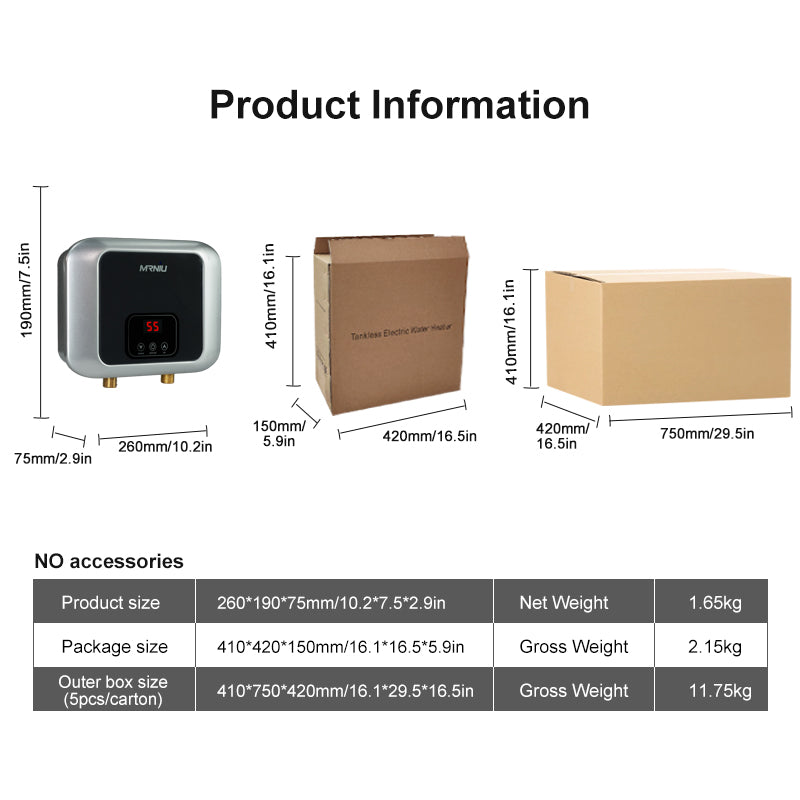 220V/110V Electric Instant Tankless Water Heater 3000W Wall-Mounted Heaters for Bathroom Shower Home Kitchen Under Sink