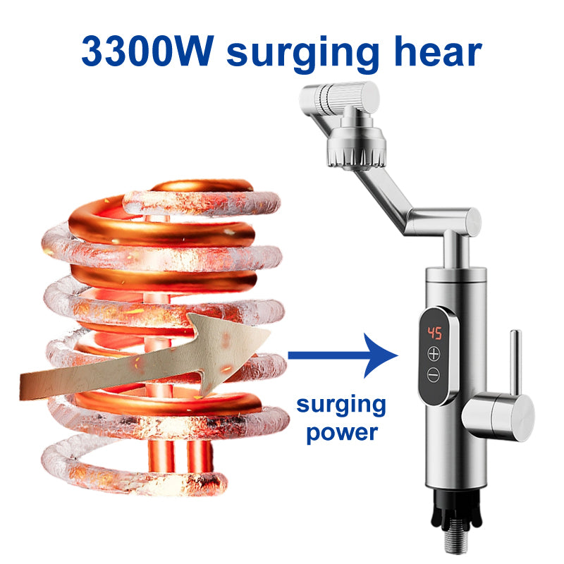 Factory Price 3-5 Seconds Stainless Steel Deck Mounted Instant Water Heater Kitchen Tap on Demand Hot Water Heater Faucet