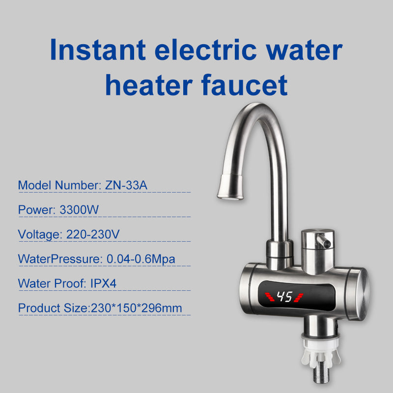Factory Price 3S Stainless Steel Deck Mounted Instant Water Heater Kitchen Tap Under Sink Water Heater Faucet for House