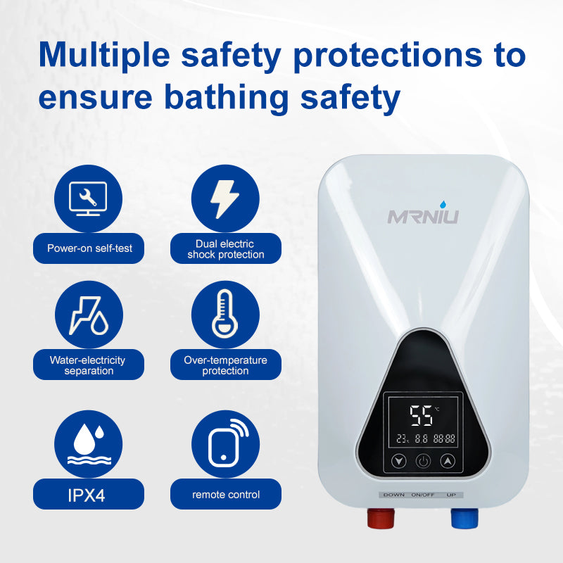 7000W Electric Tankless Water Heater Tankless High Efficiency for Gyms Hotels Durable Plastic Instant Geyser Apartments RVs