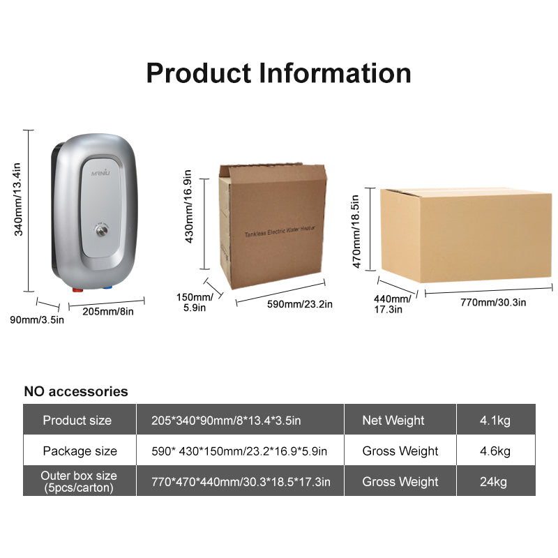 Electric Instant Water Heater for Household Car Outdoor and Hotel Use Durable Plastic Housing Water Heater