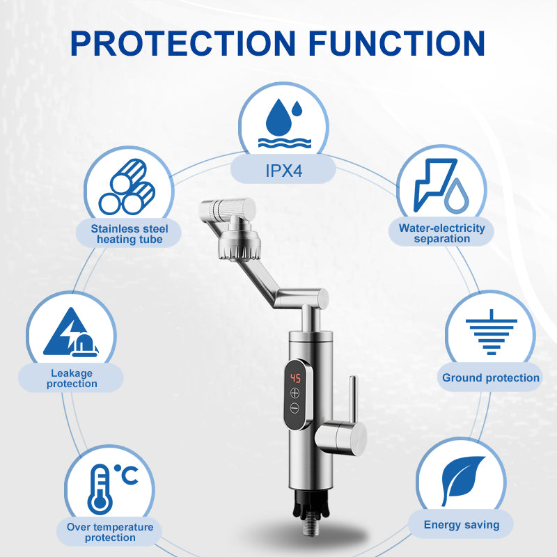 Factory Price 3-5 Seconds Stainless Steel Deck Mounted Instant Water Heater Kitchen Tap on Demand Hot Water Heater Faucet
