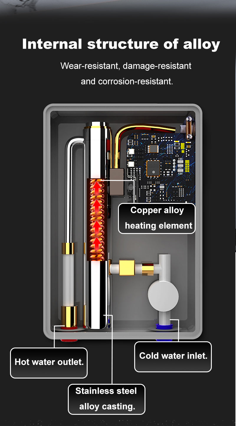 Mr.niu 220v 50/60hz led digital display touch control instant electric hot shower water heater under sink