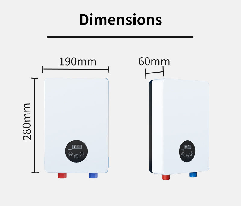 Mr.niu 220v 50/60hz led digital display touch control instant electric hot shower water heater under sink