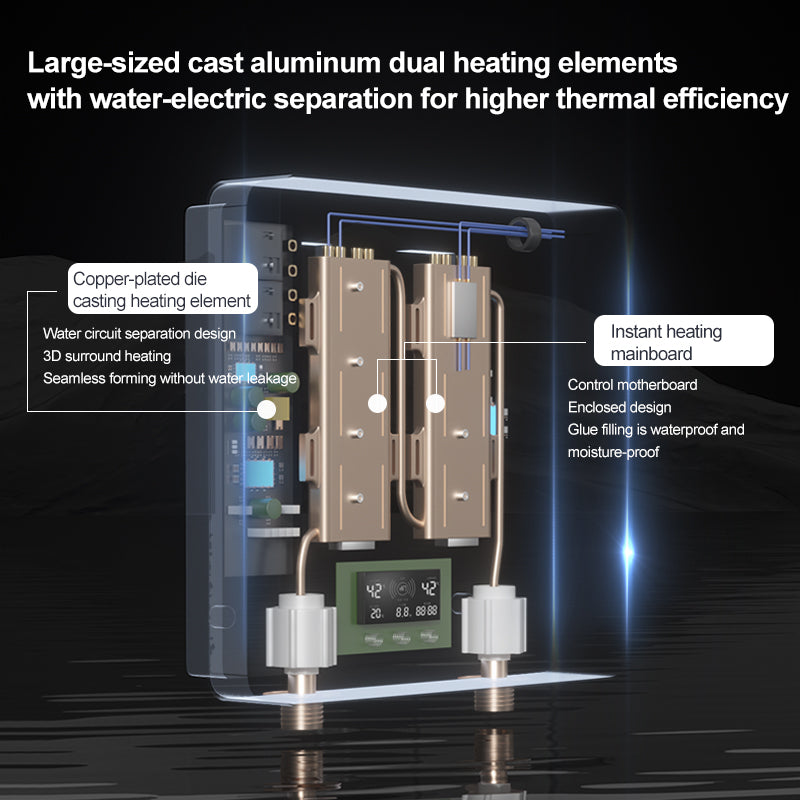 6KW Knob Controlled portable electric geyser instant tankless hot water heater for bath shower bathroom kitchen hotel ChaoAk