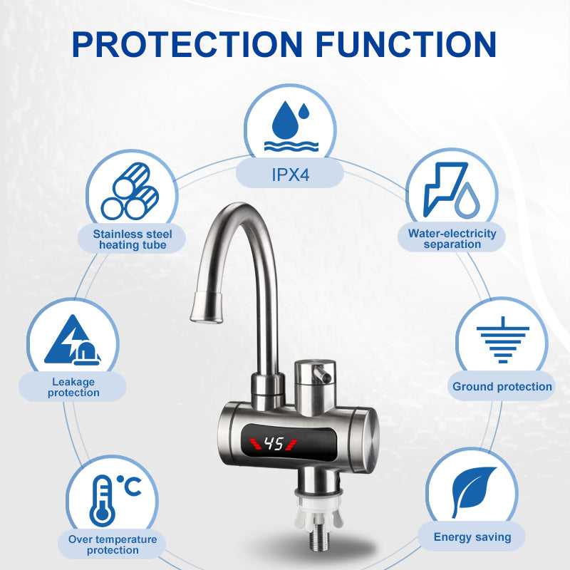 Factory Price 3S Stainless Steel Deck Mounted Instant Water Heater Kitchen Tap Under Sink Water Heater Faucet for House
