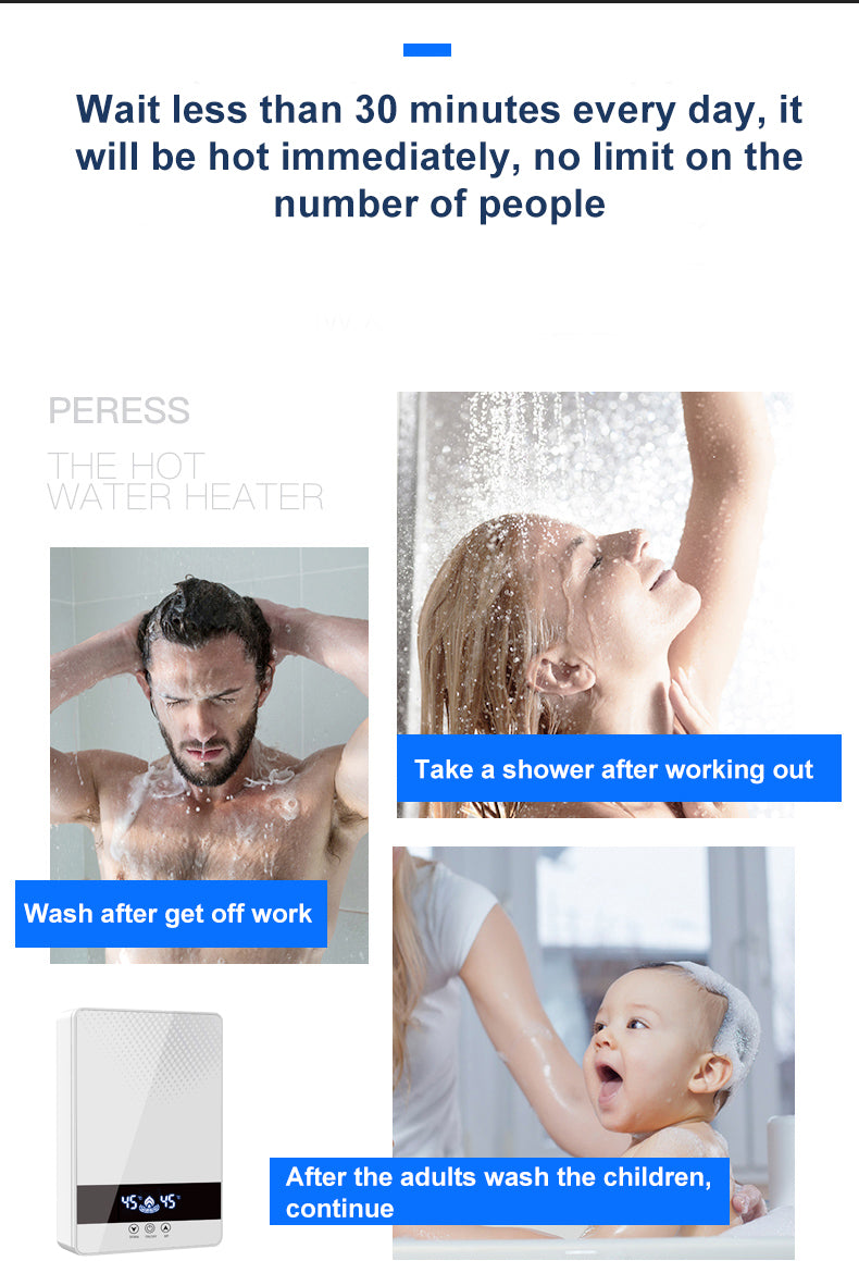 Print logo Best Selling 220v-240v bathroom tankless geyser touch bottom 7000W shower instant hot electric water heaters