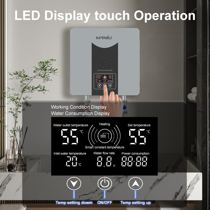 6KW whole house portable electric geyser instant tankless hot water heater for bath shower bathroom kitchen ChaoA