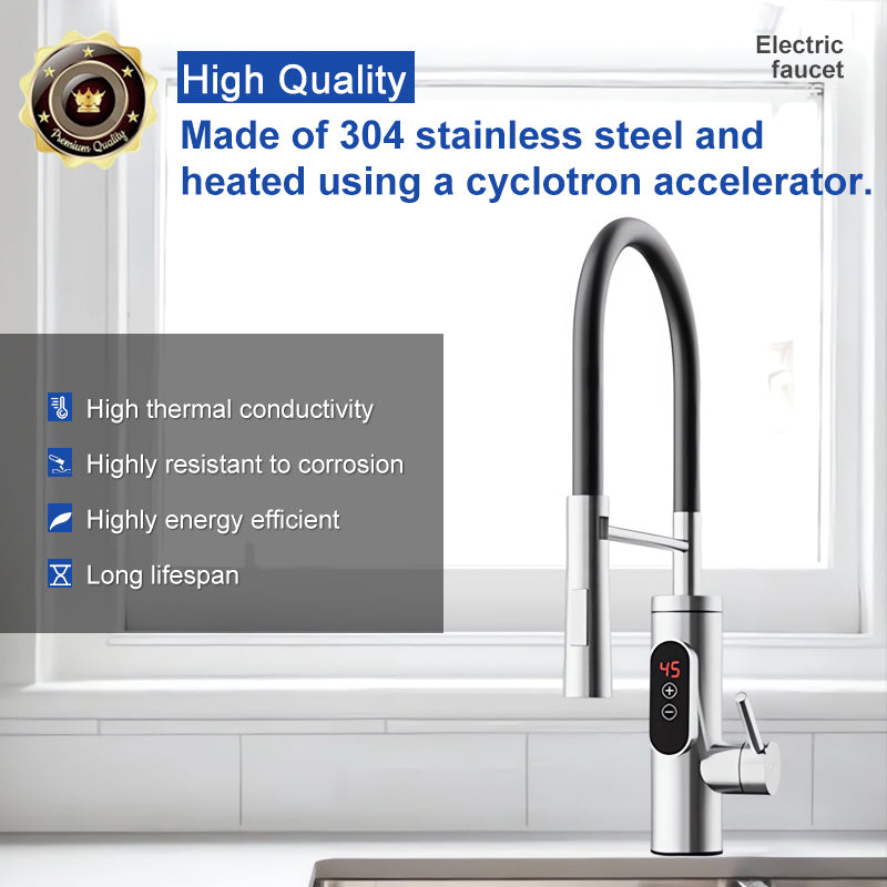 Factory Price 3-5 Seconds Stainless Steel Deck Mounted Instant Water Heater Kitchen Tap Instant Electric Water Heater Faucet