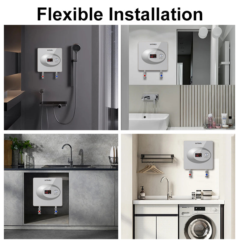 6KW Knob Controlled portable electric geyser instant tankless hot water heater for bath shower bathroom kitchen hotel ChaoAk