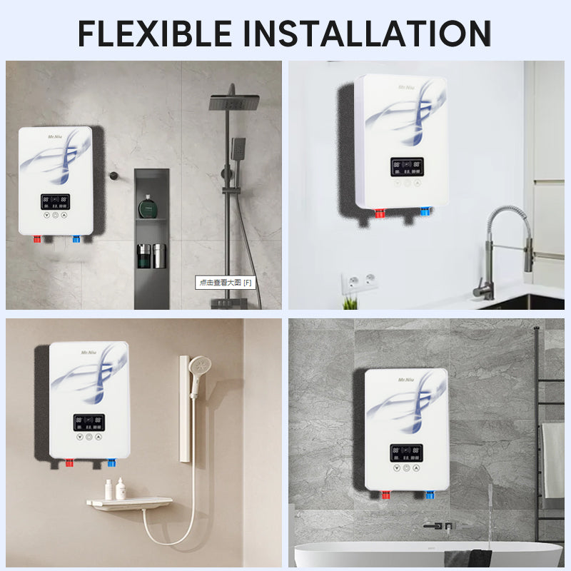 MR.NIU 7kw-8.5kw chauffe eau electrique household shower hot water heater instant electric tankless water heater geyser