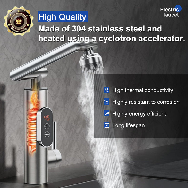 Factory Price 3-5 Seconds Stainless Steel Deck Mounted Instant Water Heater Kitchen Tap on Demand Hot Water Heater Faucet