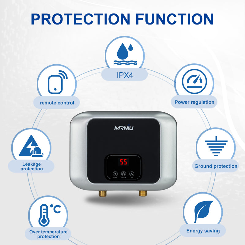 220V/110V Electric Instant Tankless Water Heater 3000W Wall-Mounted Heaters for Bathroom Shower Home Kitchen Under Sink