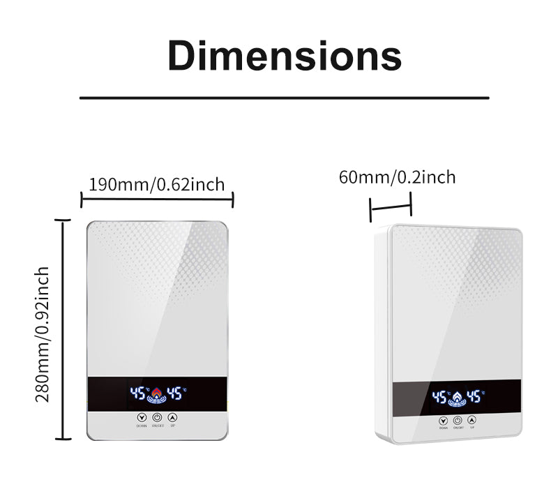 Print logo Best Selling 220v-240v bathroom tankless geyser touch bottom 7000W shower instant hot electric water heaters