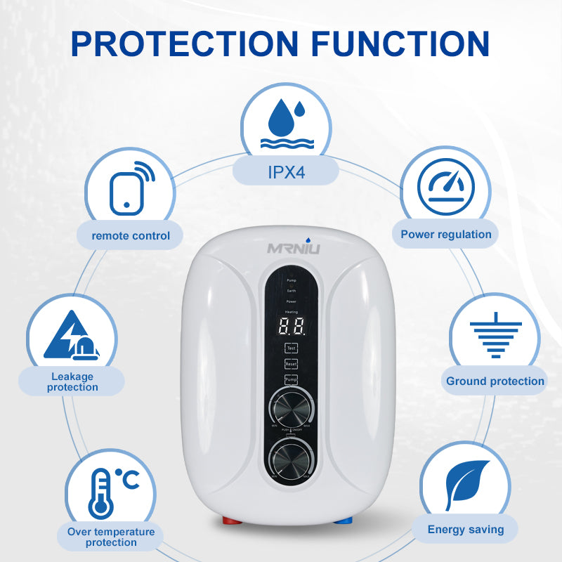 220v 5.5kw 50hz Abs Plastic 3 Levels Knob Electric Hot Water Heater Tankless with Pump for Shower Bath